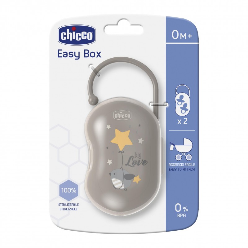 CHICCO Puzdro na cumlík Easy Box dvojité - neutral