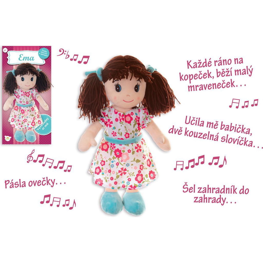 TEDDIES Bábika Ema handrová 40 cm česky hovoriaca a spievajúca