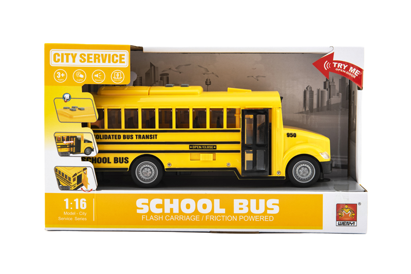 TEDDIES Autobus školský na zotrvačník 27 cm