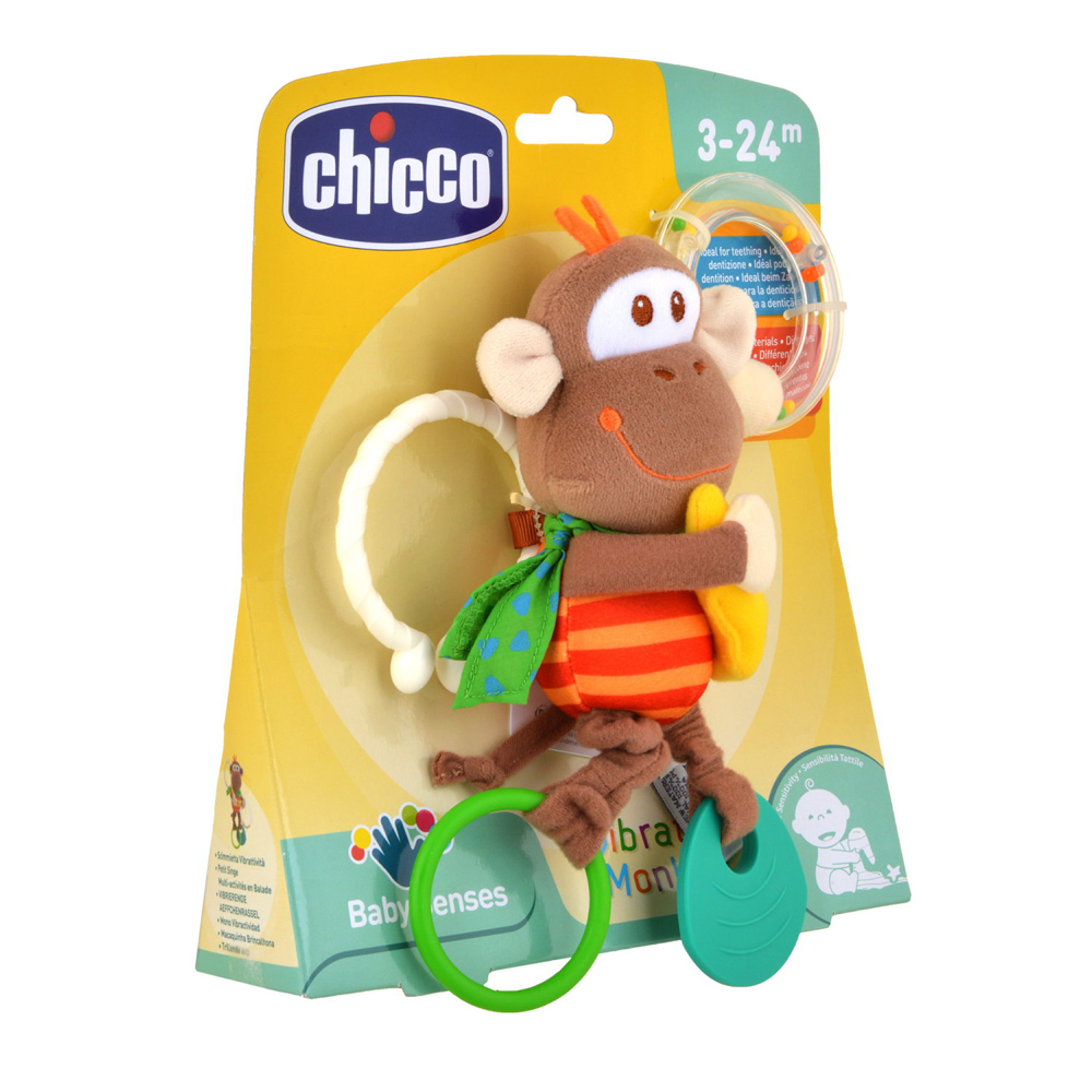 CHICCO Hryzačka/hrkálka vibrujúca opica 3m+