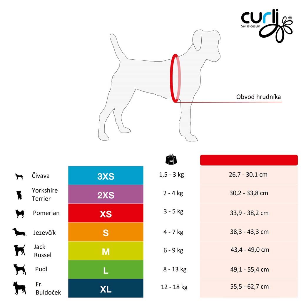 CURLI Postroj pre psov so sponou Air-Mesh Red 2XS,  2-4 kg
