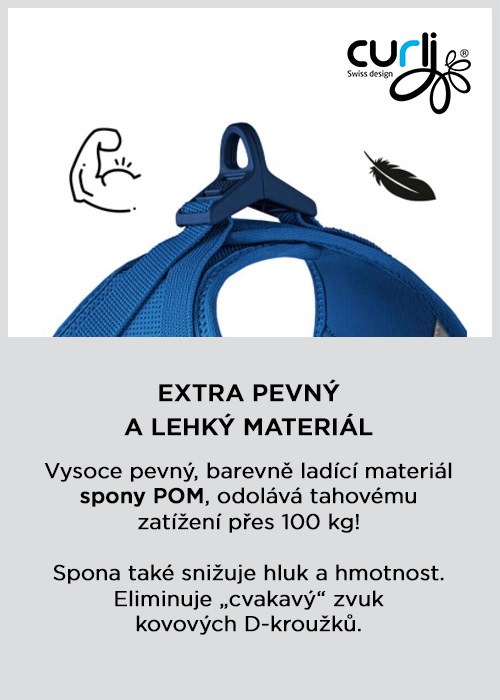 CURLI Postroj pre psov so sponou Air-Mesh Moss XL, 12-18 kg