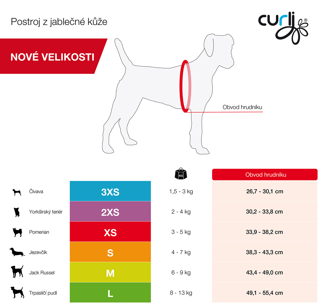 CURLI Postroj pre psov z jablčnej kože Brown 2XS, 2-4 kg