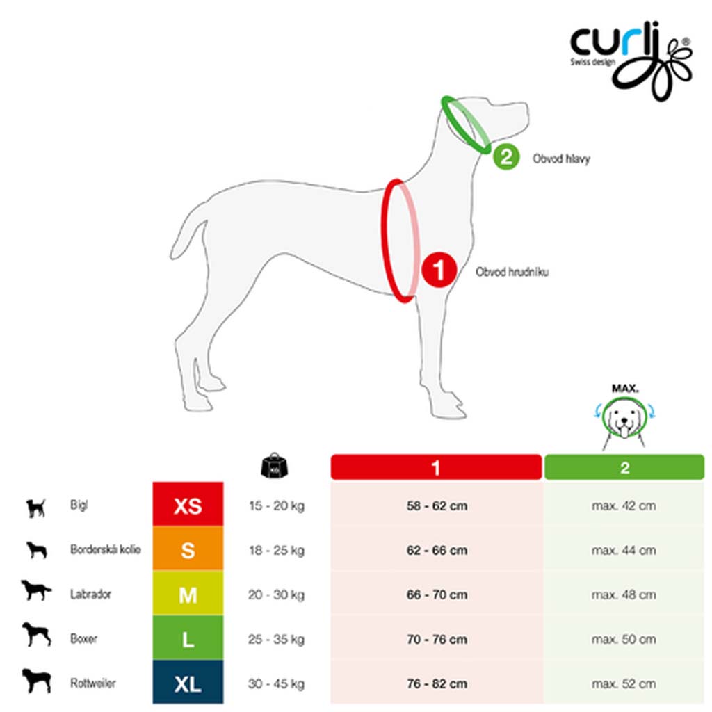 CURLI Postroj pre psov Belka Black XL , 30-45 kg