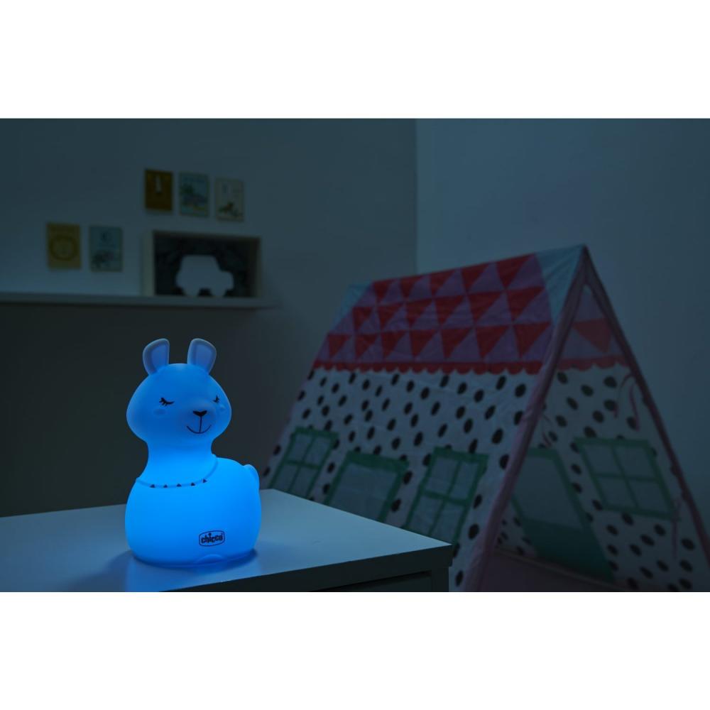 CHICCO Lampička noční světlo dobíjitelné, přenosné Sweet Lights - Lama