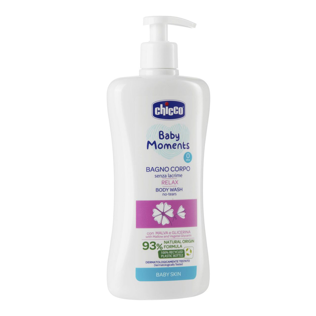 CHICCO Šampon na tělo s dávkovačem Baby Moments Relax 93% přírodních složek 500 ml