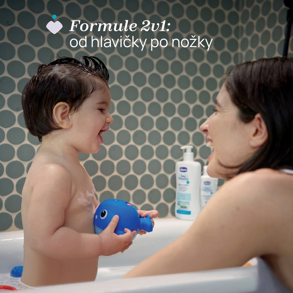 CHICCO Sprchový gél 2v1 na vlasy a telo s dávkovačom Baby Moments 500 ml, 0m+