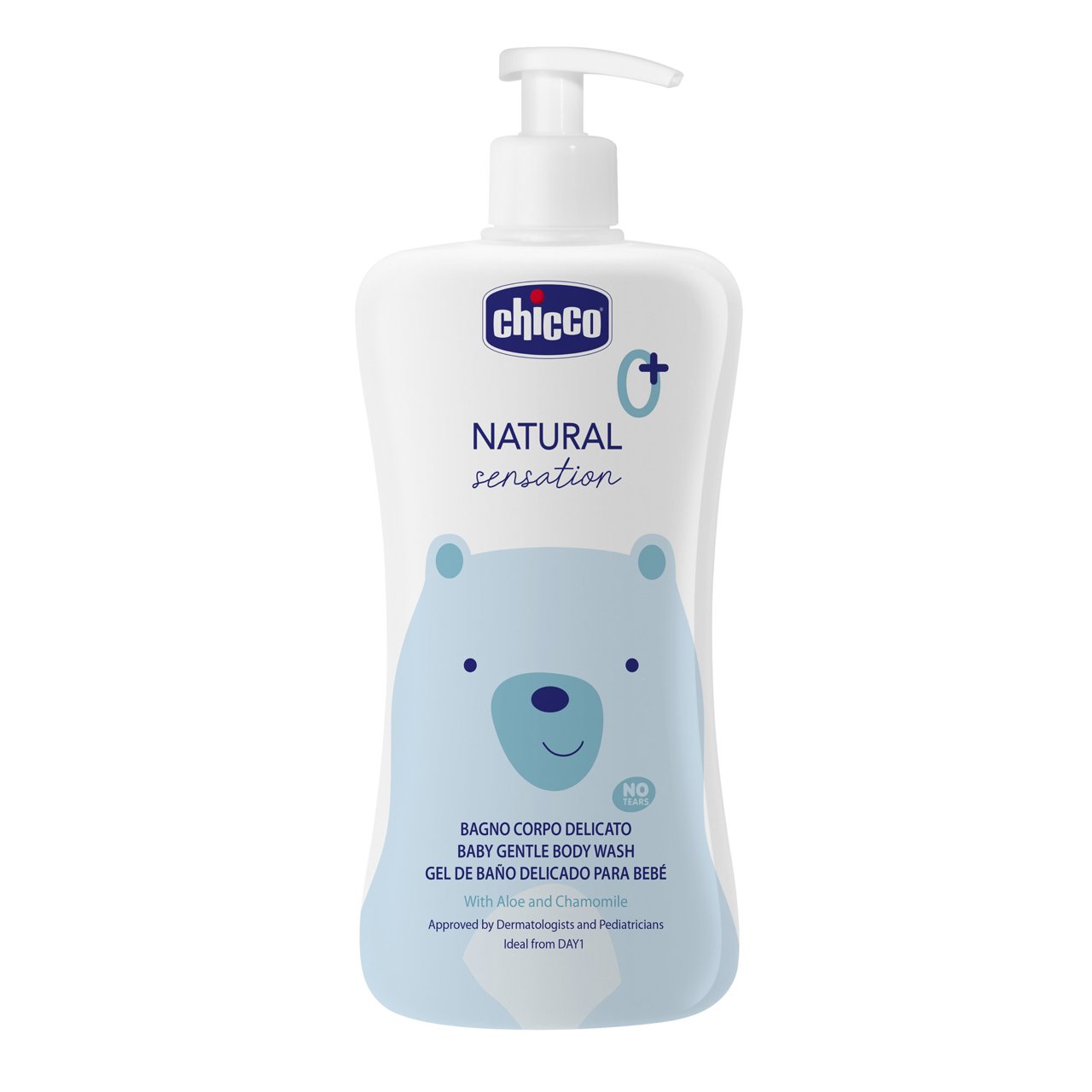 CHICCO Sprchový gél s aloe a harmančekom Natural Sensation 500ml, 0m+