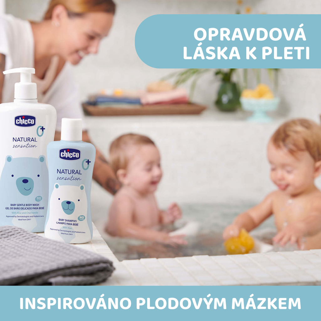 CHICCO Sprchový gél s aloe a harmančekom Natural Sensation 500ml, 0m+