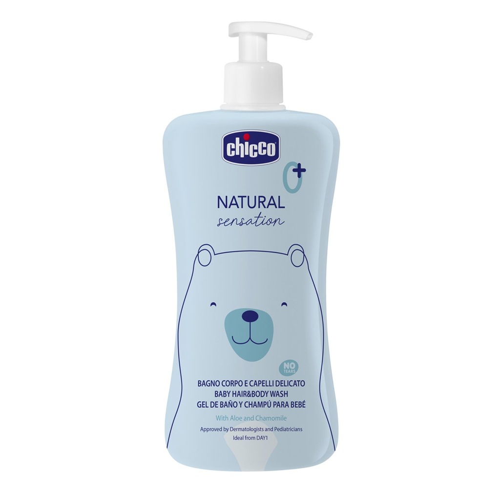 CHICCO Sprchový gél 2v1 na telo a vlasy s aloe a kamilkou Natural Sensation 500ml, 0m+