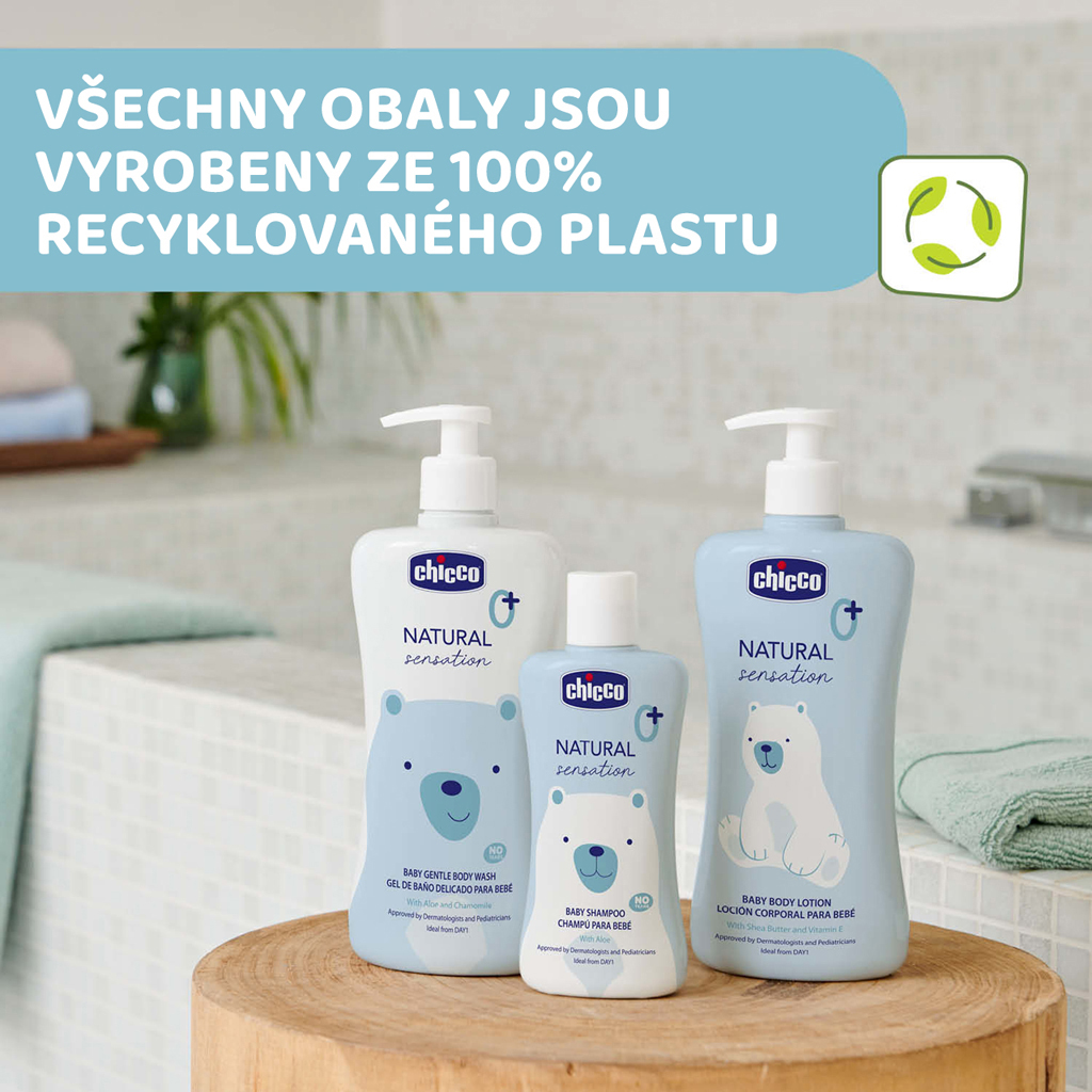 CHICCO Sprchový gél 2v1 na telo a vlasy s aloe a kamilkou Natural Sensation 500ml, 0m+