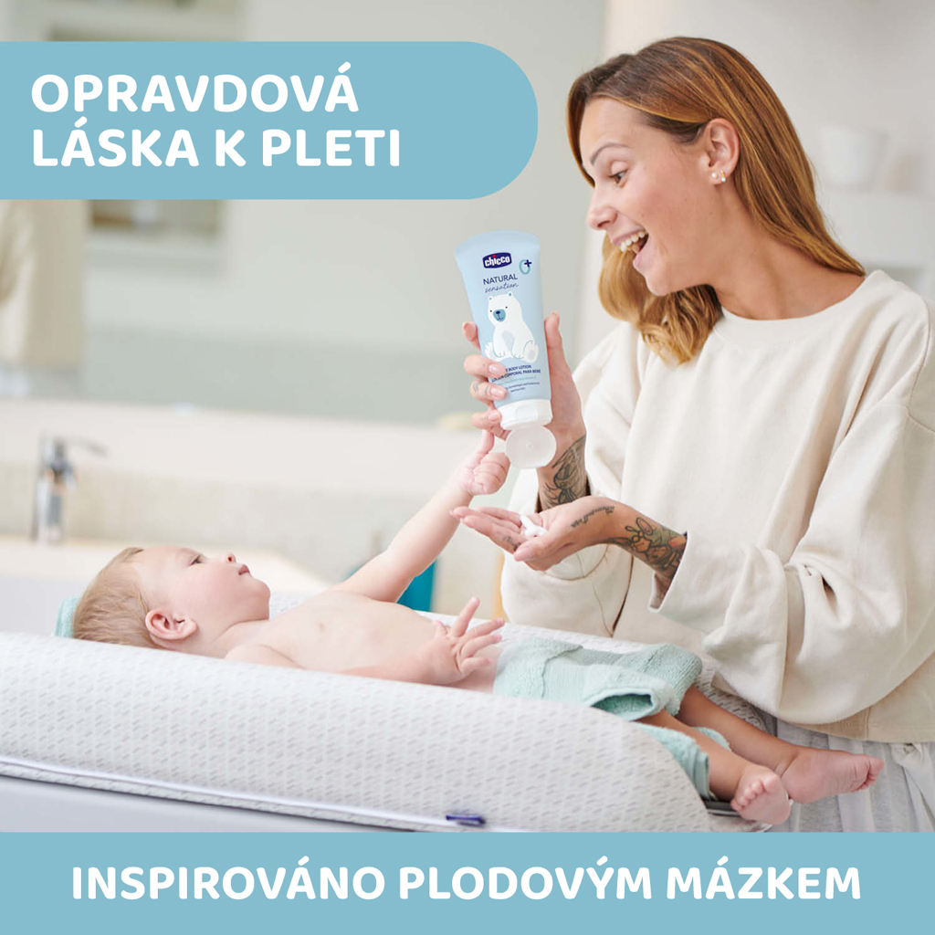 CHICCO Telové mlieko s bambuckým maslom a vitamínom E Natural Sensation 500ml, 0m+