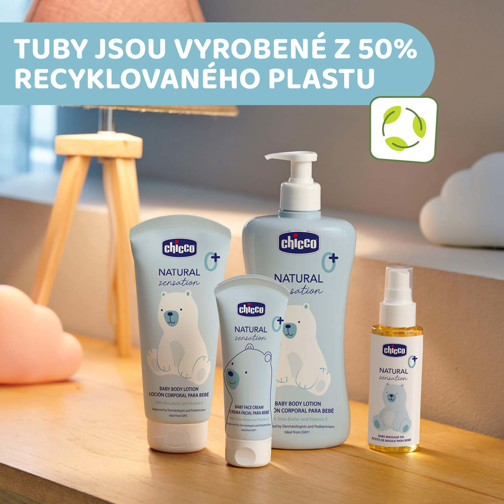 CHICCO Telové mlieko s bambuckým maslom a vitamínom E Natural Sensation 500ml, 0m+