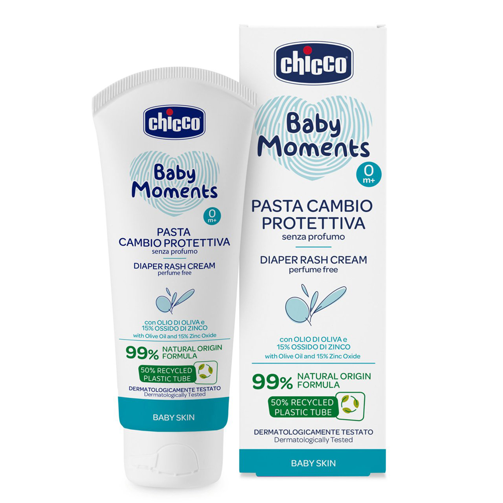 CHICCO Krém na dětský zadeček se zinkem, Baby Moments 100ml, 0m+