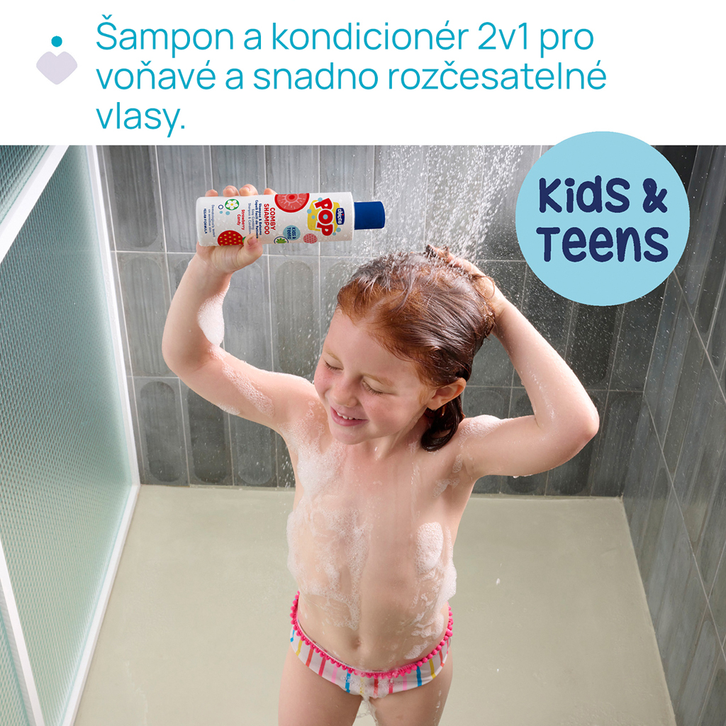 CHICCO Šampón a kondicionér Comby Strawberry POP pre deti a teenagerov 250ml