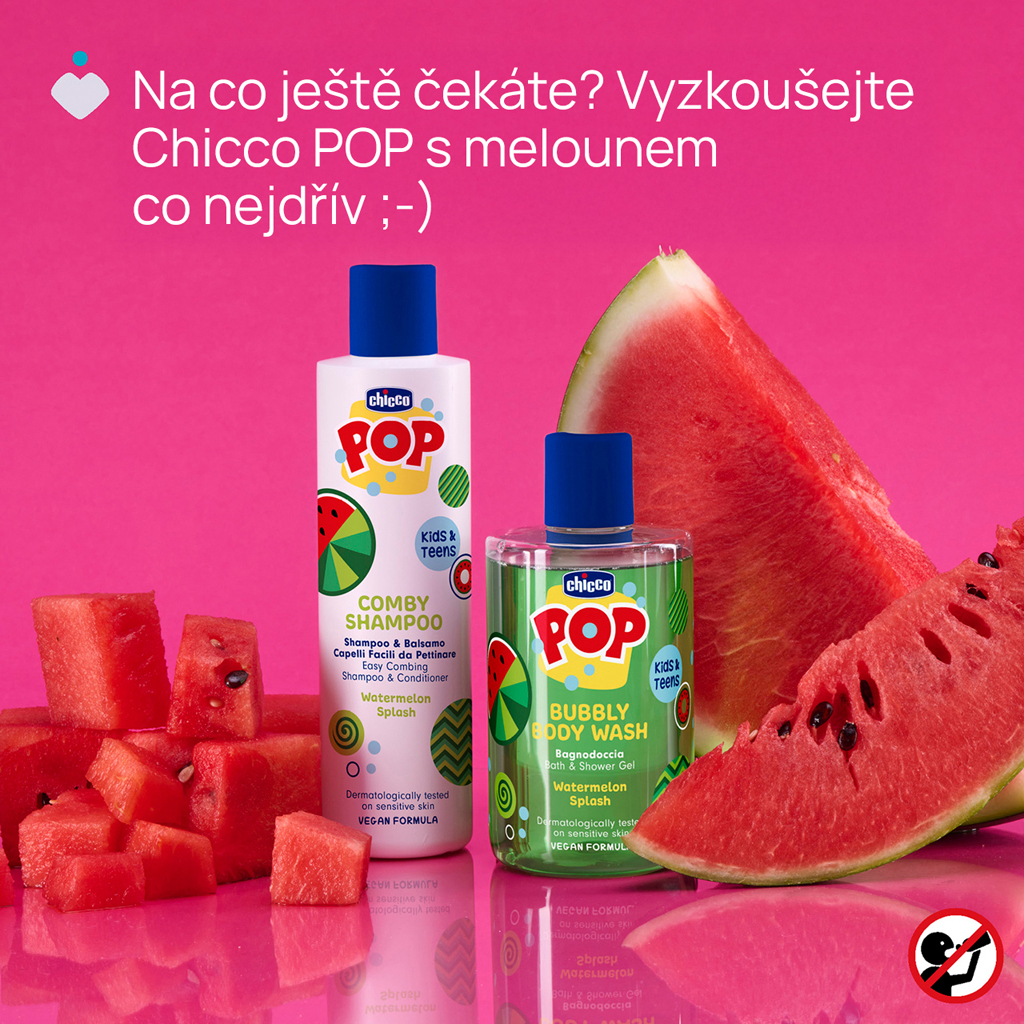 CHICCO Šampón a kondicionér Comby Watermelon POP pre deti a teenagerov 250ml