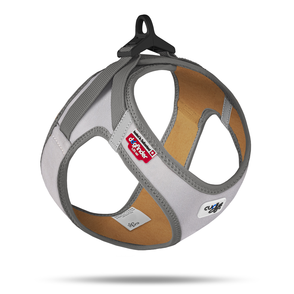 CURLI Postroj pro psy Glow Reflective Gray 2XS, 2-4 kg