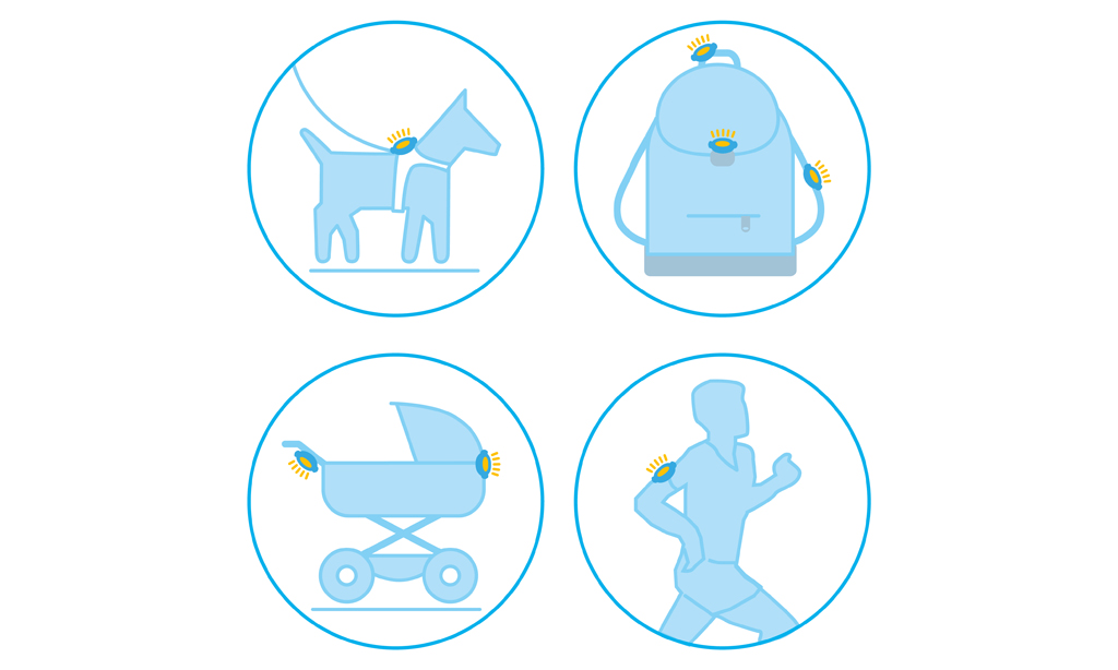 CURLI Luumi LED bezpečnostné svetielko dobíjacie na obojok GREEN