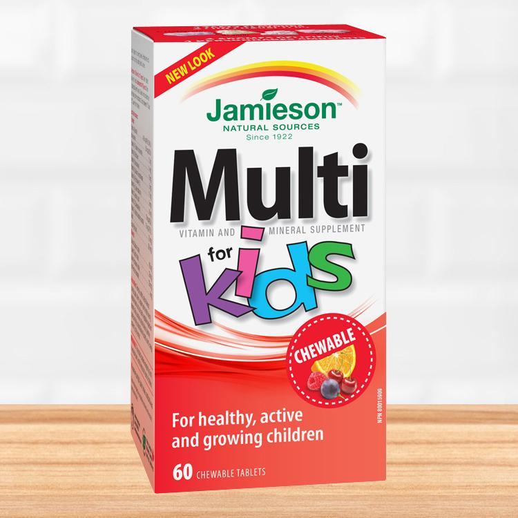 JAMIESON Multi Kids multivitamín tablety na cmúľanie pre deti 60 tbl.
