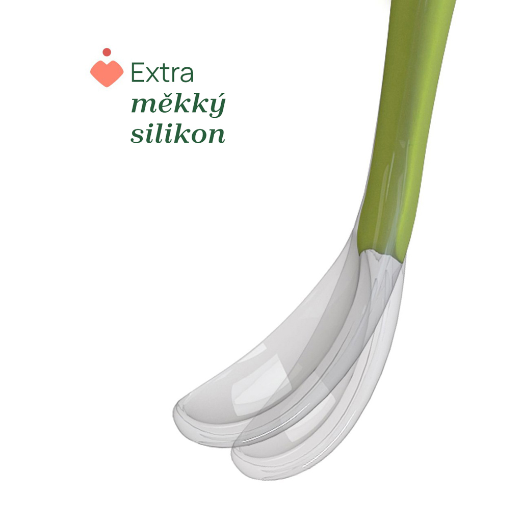 CHICCO Lyžička silikónová Soft ružová 2ks, 6m+