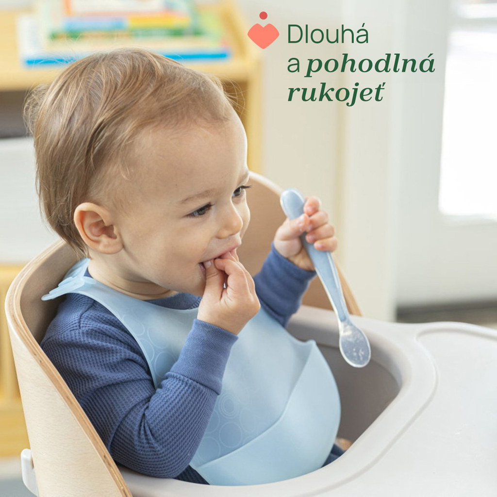 CHICCO Lyžička silikónová Soft ružová 2ks, 6m+