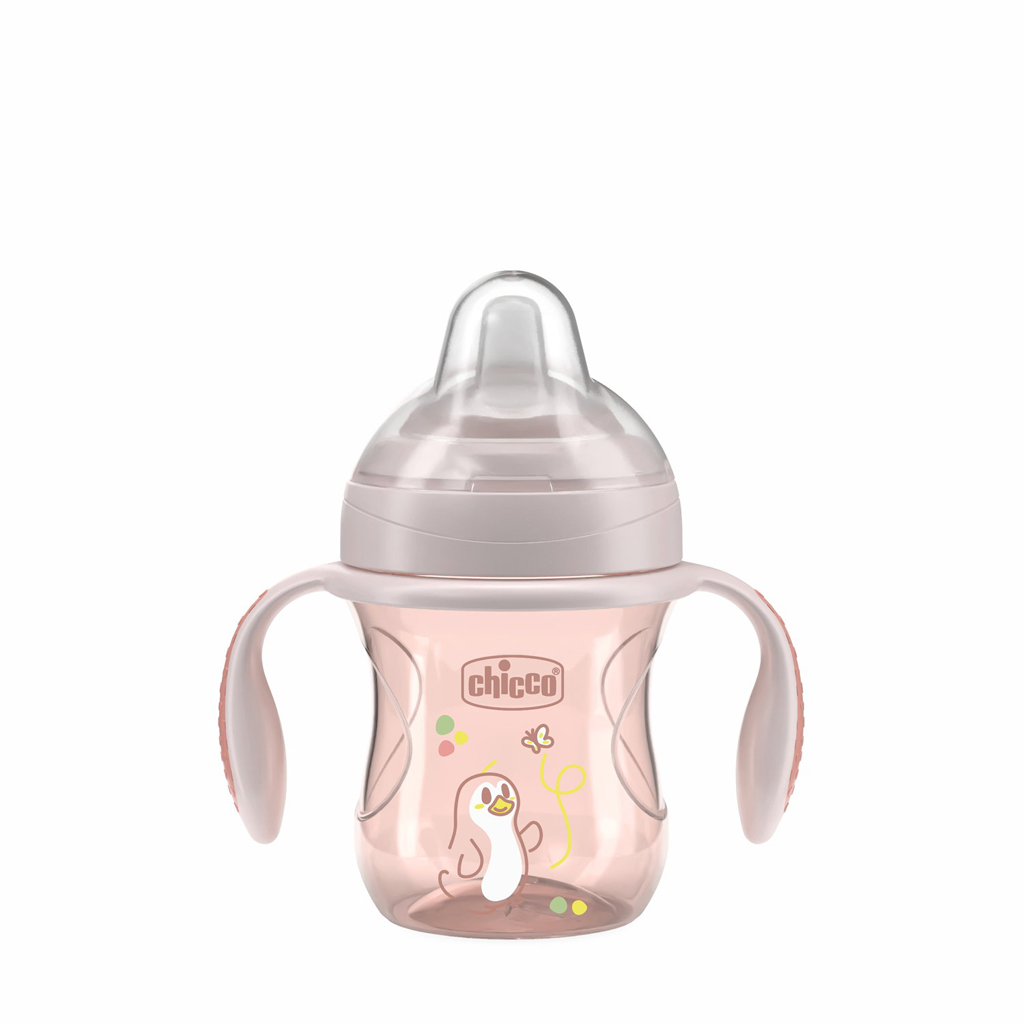 CHICCO Hrnček Transition učiaci s držadlami pink, 4m+