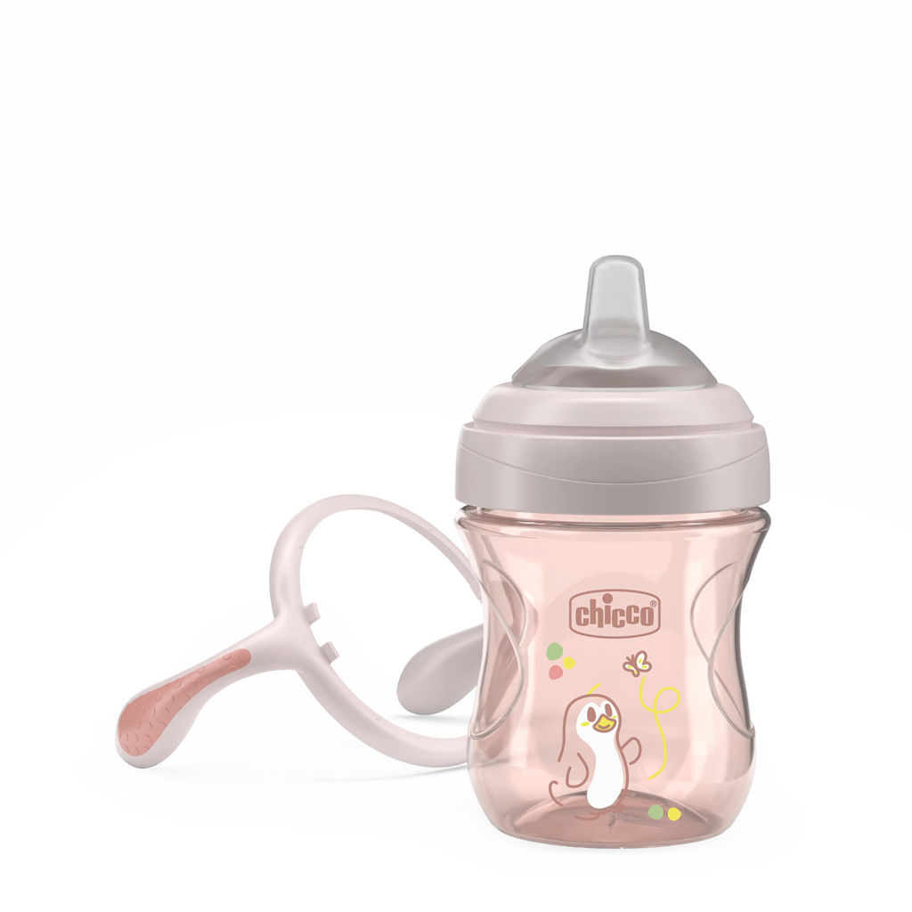 CHICCO Hrnček Transition učiaci s držadlami pink, 4m+