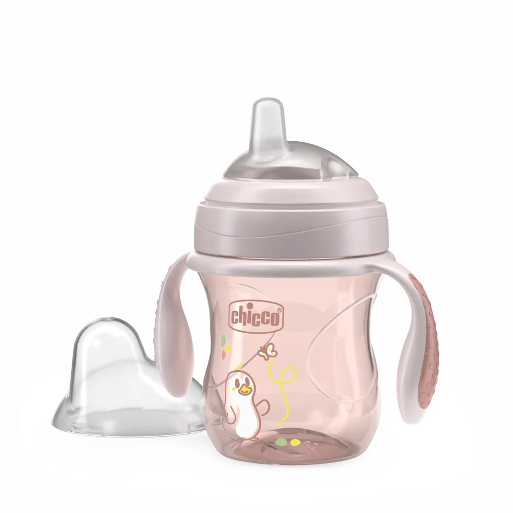 CHICCO Hrnček Transition učiaci s držadlami pink, 4m+