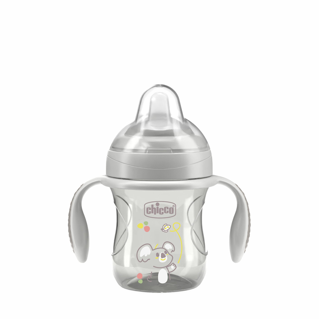 CHICCO Hrnček Transition učiaci s držadlami grey, 4m+