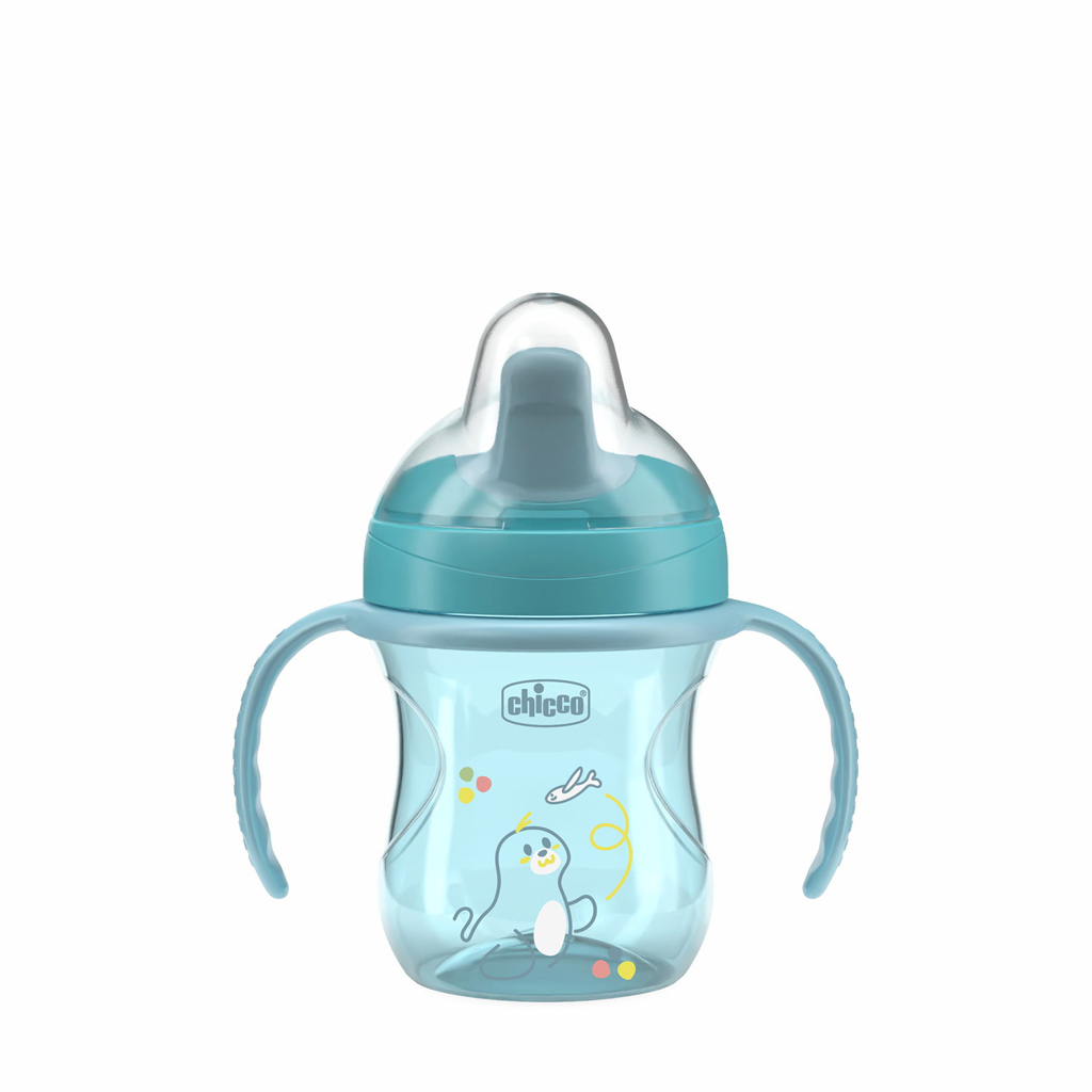 CHICCO Hrnček Training s držadlami teal, 6m+
