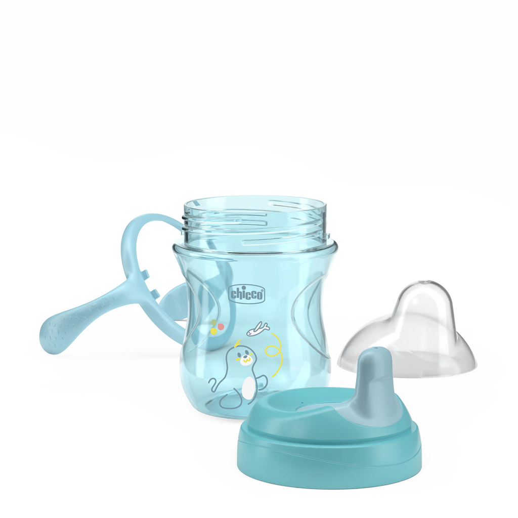 CHICCO Hrnček Training s držadlami teal, 6m+