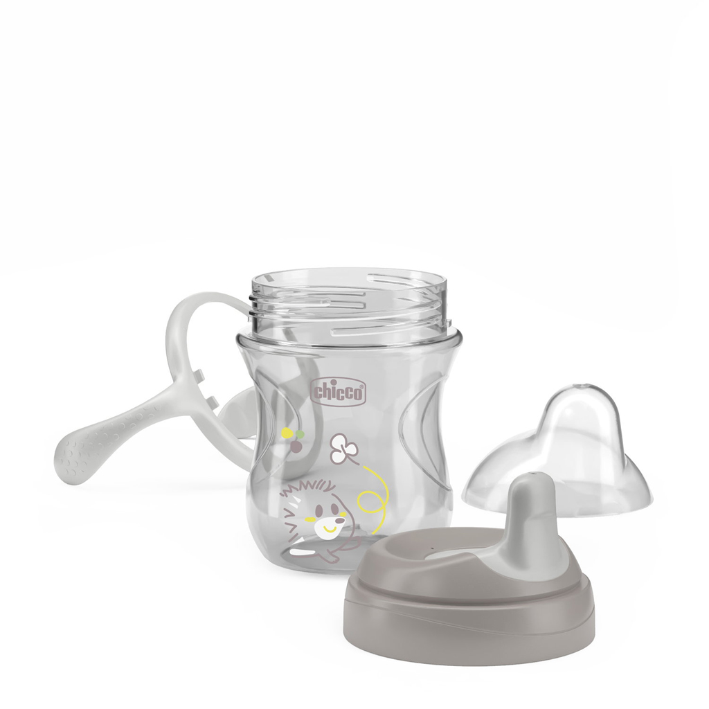 CHICCO Hrneček Training s držadly grey, 6m+_bez bpa