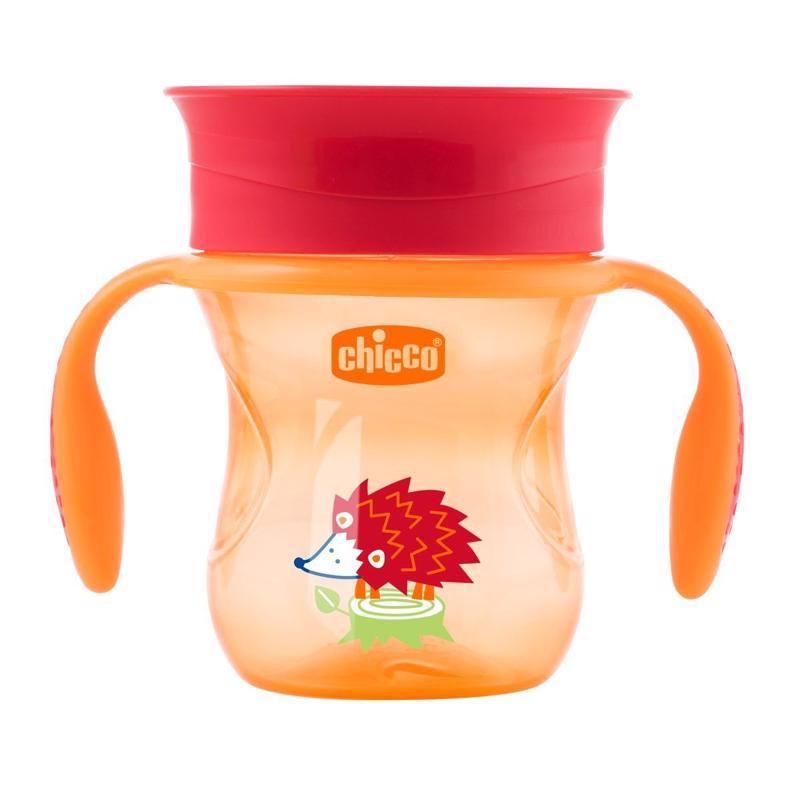 CHICCO Hrnček Perfect 360 s držadlami 200 ml oranžový 12m+