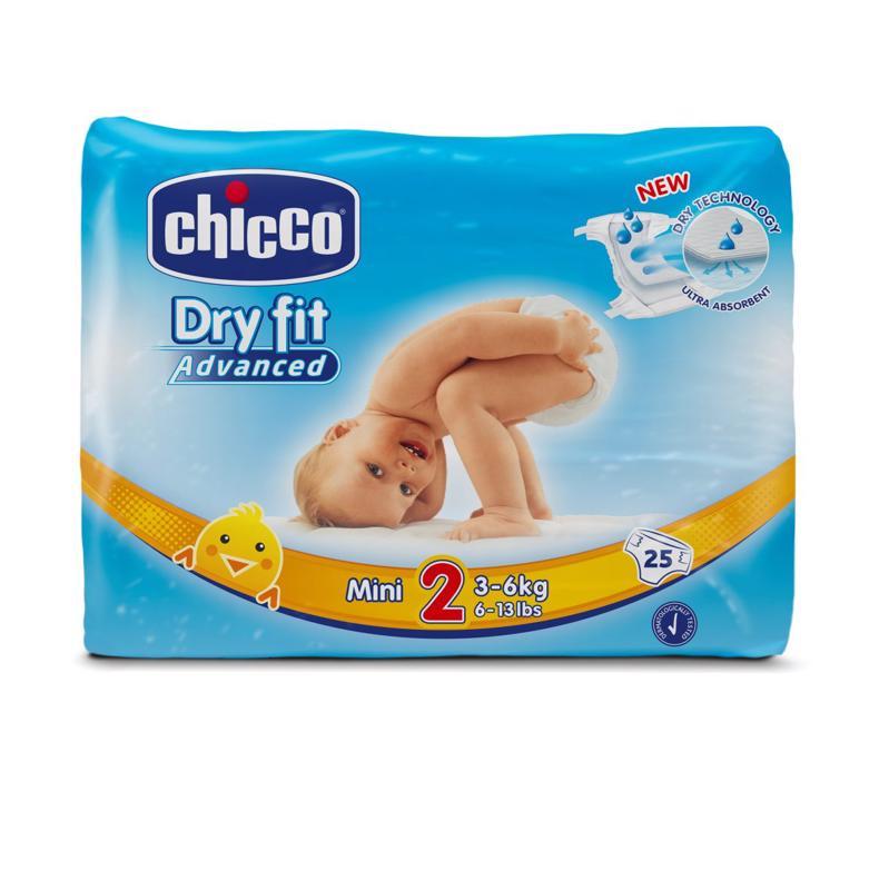 CHICCO Plienky jednorázové Dry Fit Mini (3-6 kg) 25 ks