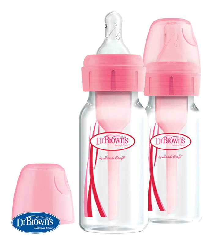DR.BROWN'S Fľaša antikolik Options+ úzka 2x120 ml plast, ružová