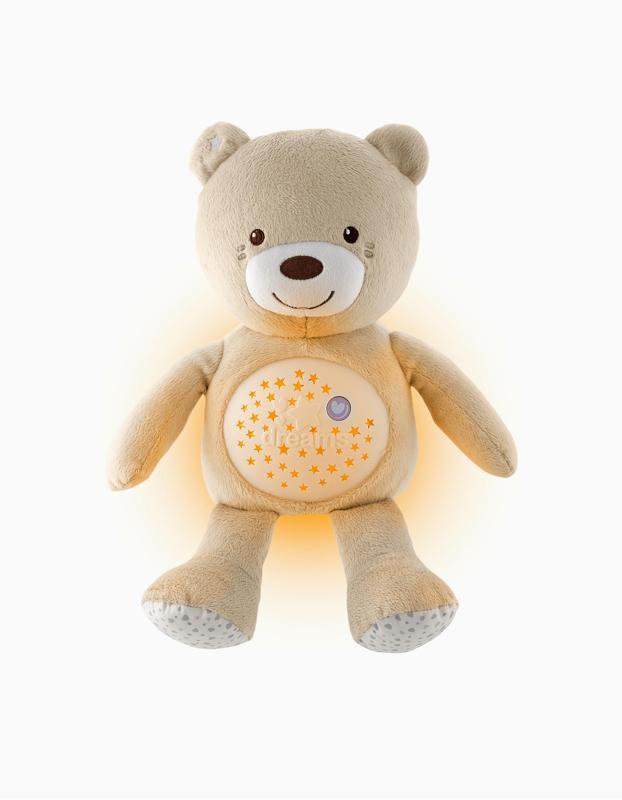 CHICCO Medvedík uspávačik s projektorom a hudbou Baby Bear First Dreams - neutral béžová 0m+