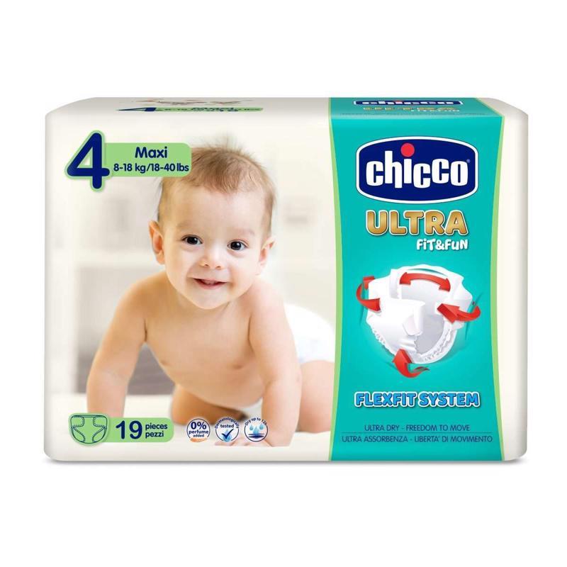 CHICCO Plienky jednorázové Ultra Soft Maxi (8-18 kg) 19 ks