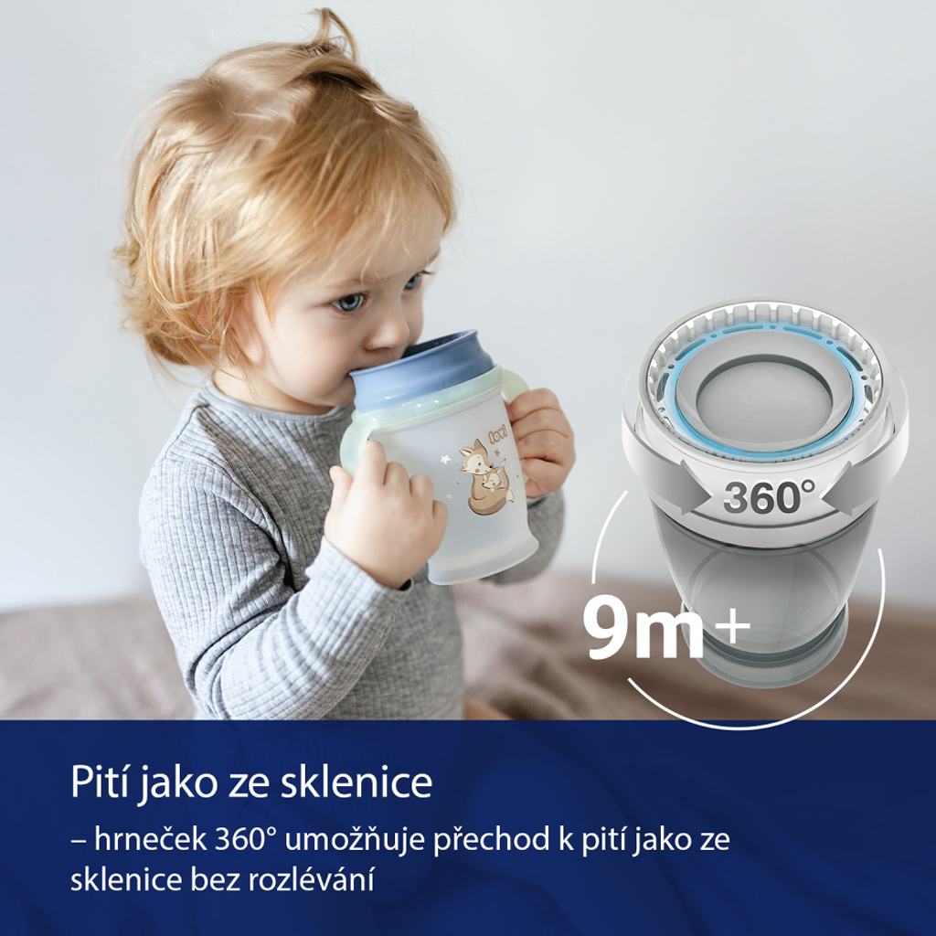 LOVI Hrnček 360° Night&Day 250ml zajac