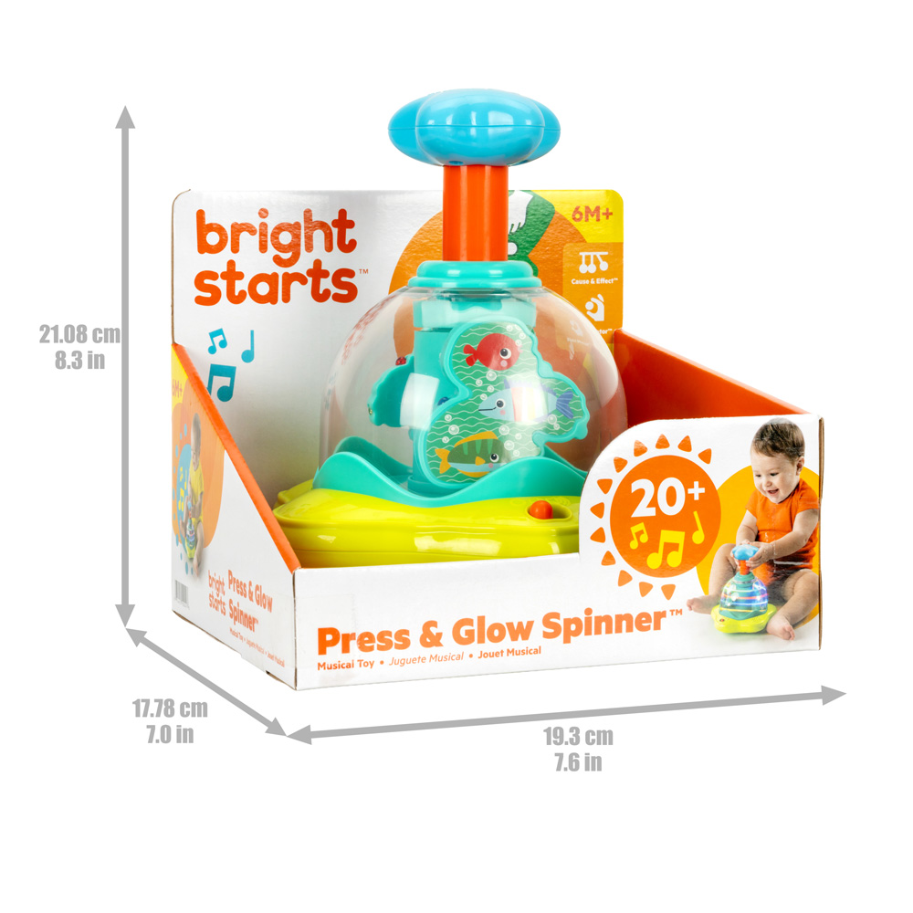 BRIGHT STARTS Hračka hudobná svietiaca Press&Glow Spinner 6m+