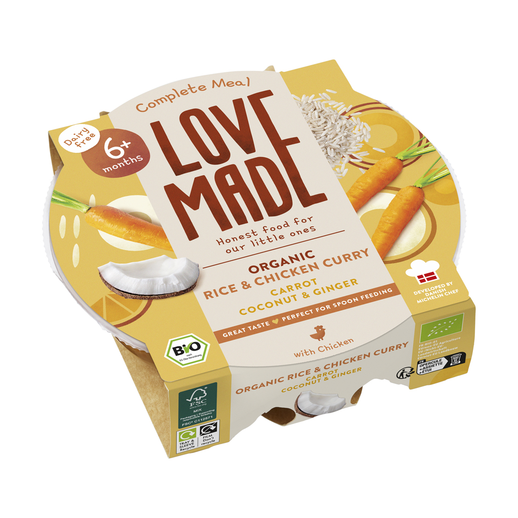 LOVEMADE Curry kuracie s ryžou pre deti od 6. mesiaca, 225 g