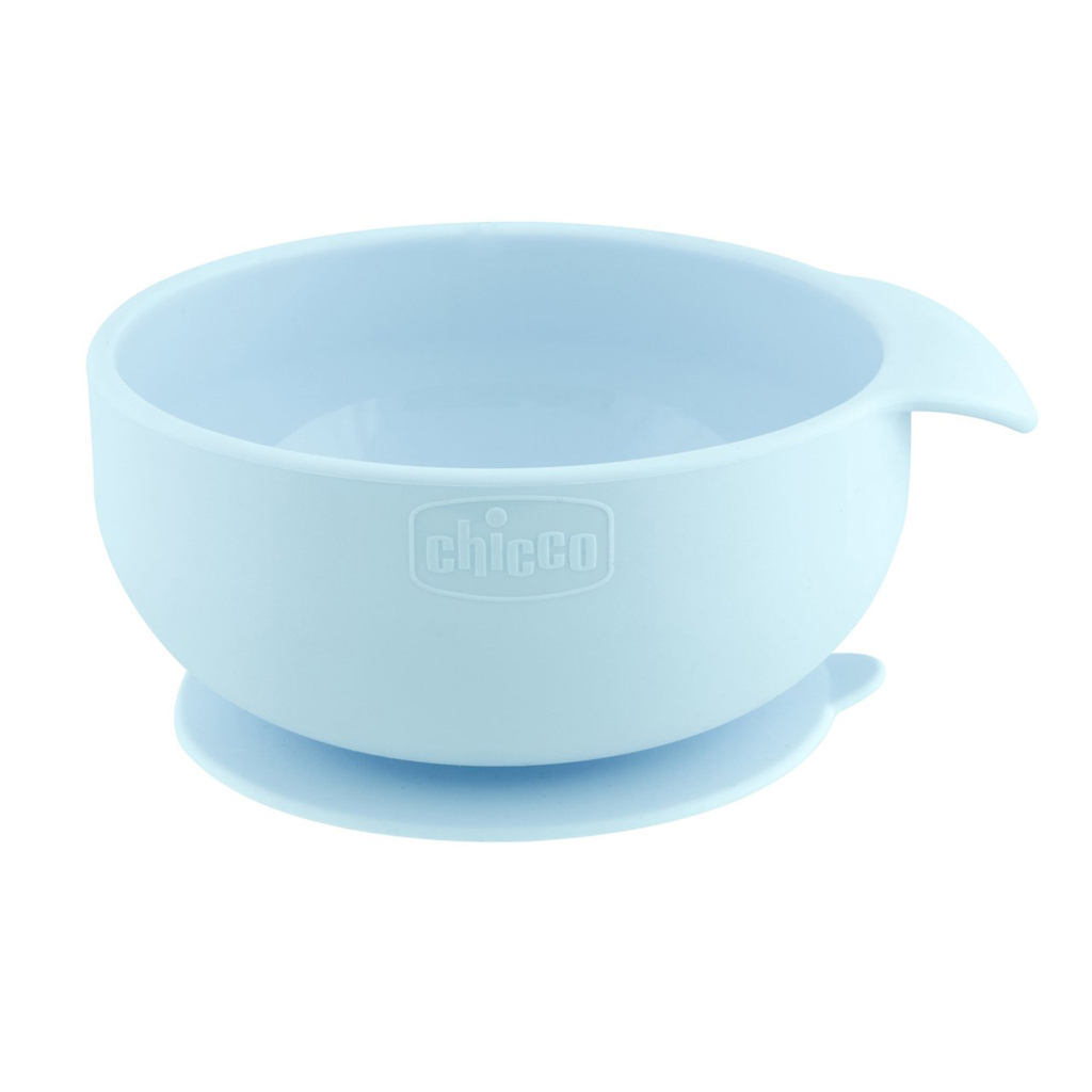 CHICCO Set jedálenský silikónový - blue, 6m+