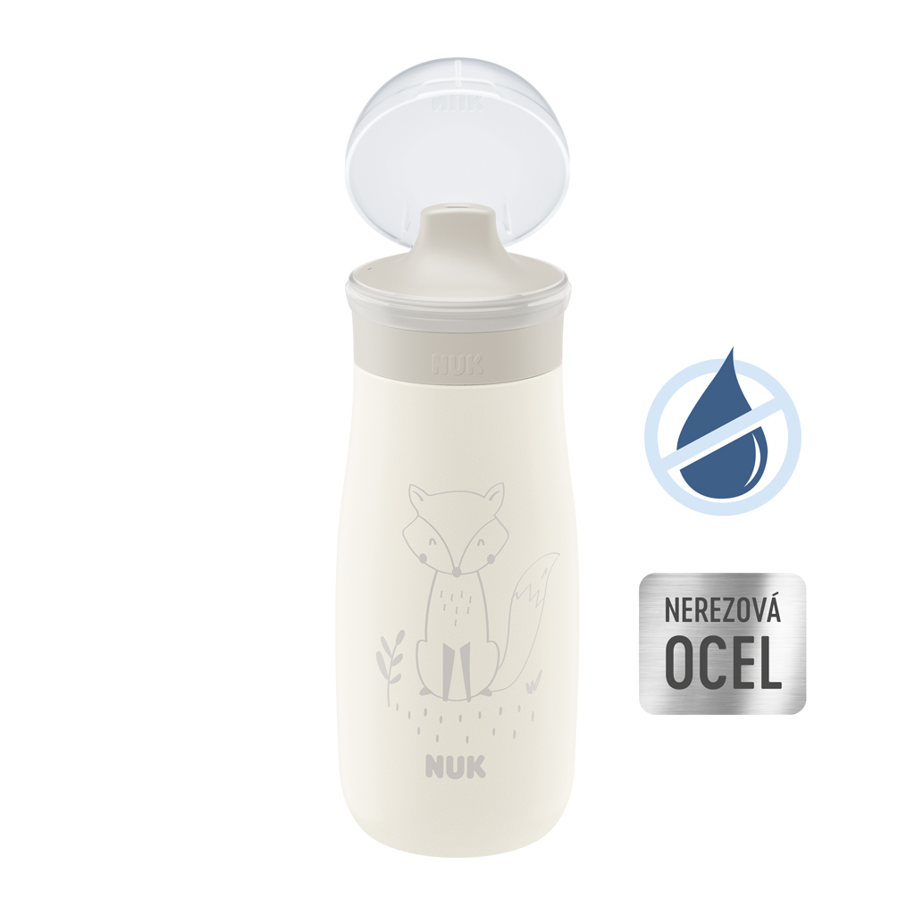 NUK Fľaša Mini-Me Sip nerezová - béžová 300ml, 9m+