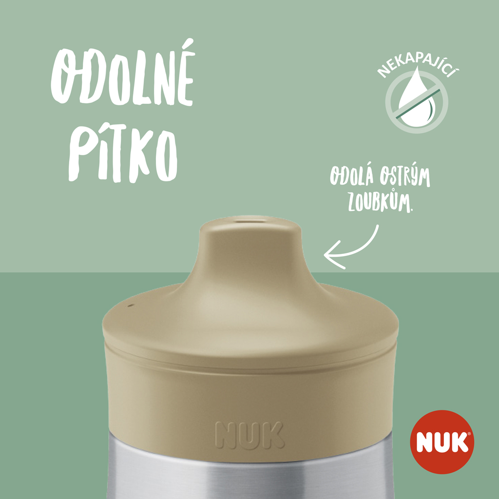 NUK Fľaša Mini-Me Sip nerezová - béžová 300ml, 9m+