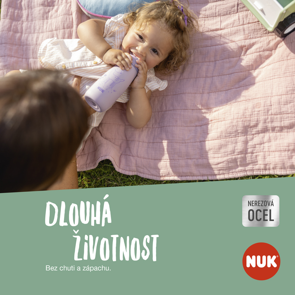 NUK Fľaša Mini-Me Sip nerezová - béžová 300ml, 9m+