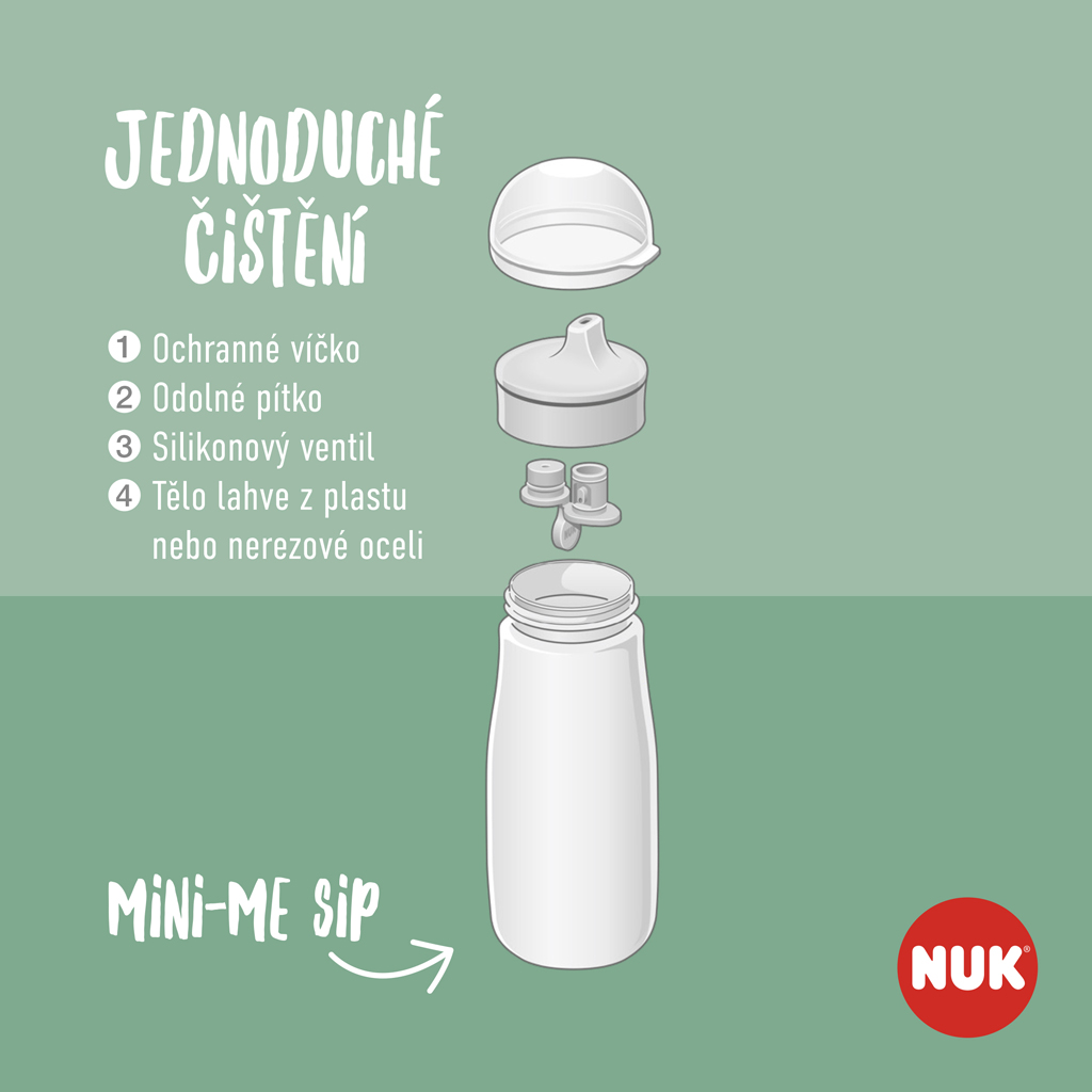 NUK Fľaša Mini-Me Sip nerezová - béžová 300ml, 9m+