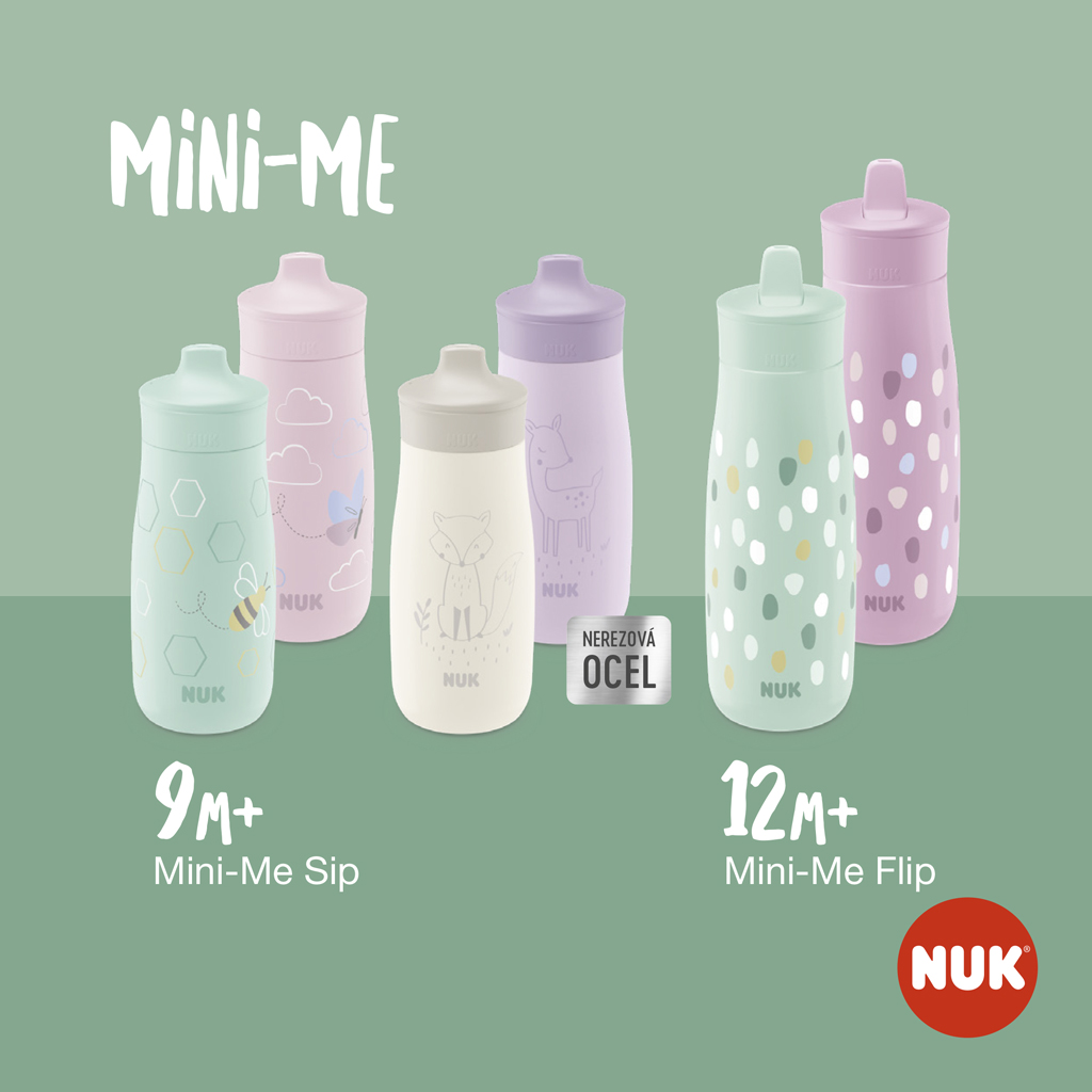 NUK Fľaša Mini-Me Sip nerezová - béžová 300ml, 9m+