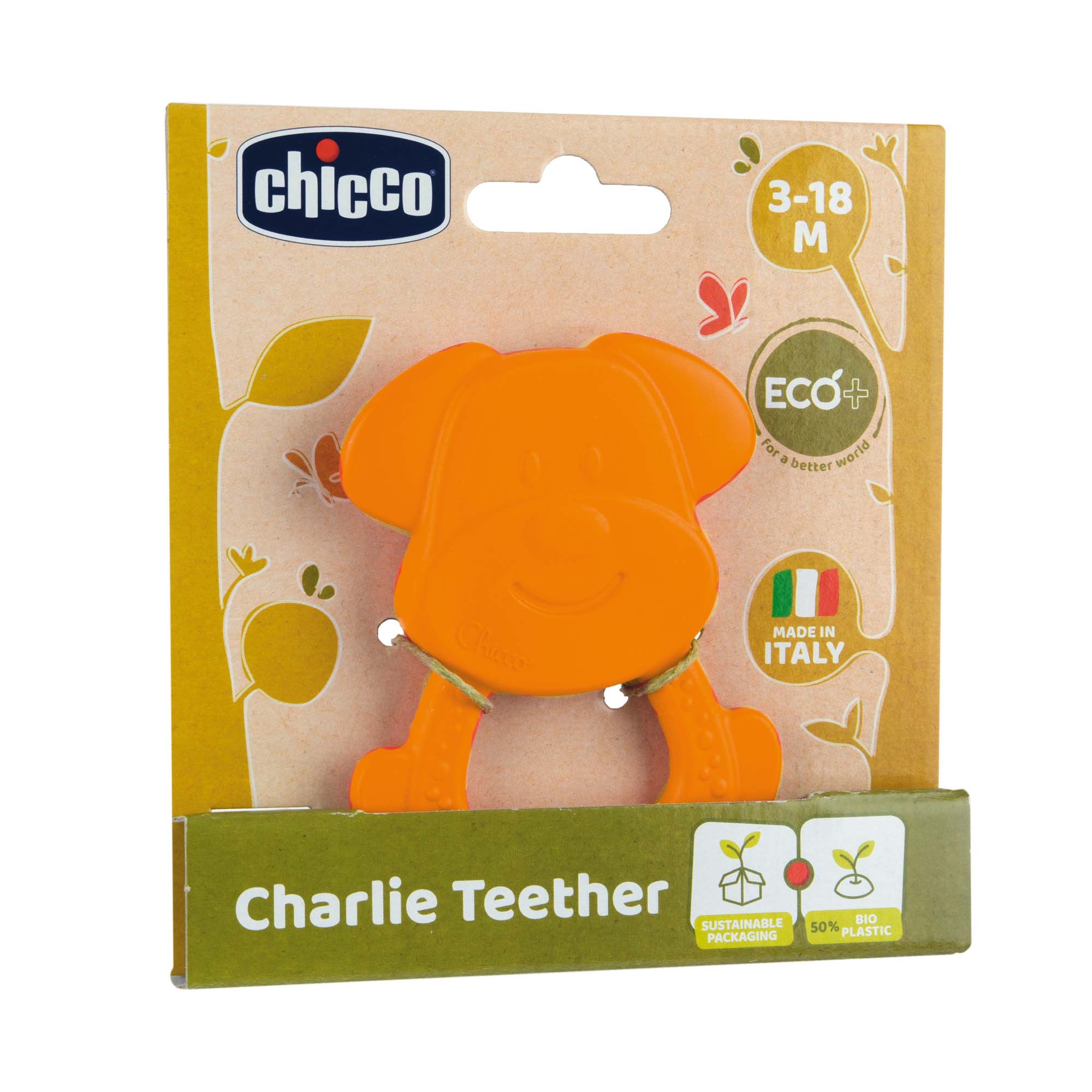 CHICCO Kousátko Eco+ Pejsek Charlie oranžový 3m+