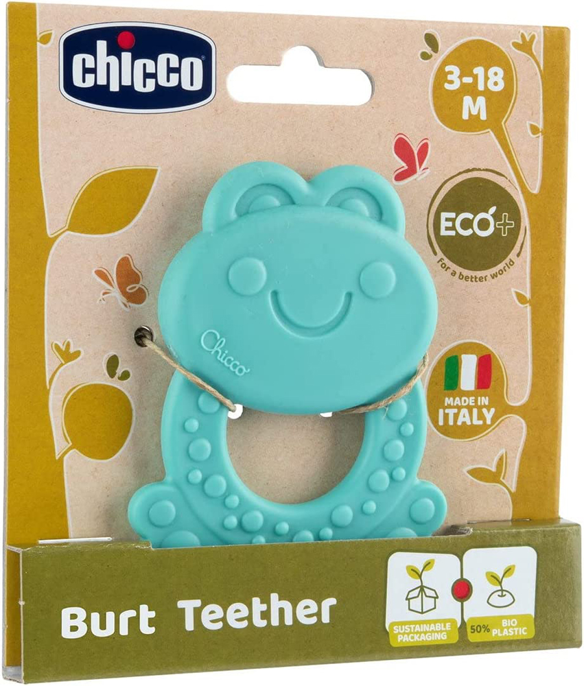 CHICCO Kousátko Eco+ Žabka Burt modrá 3m+