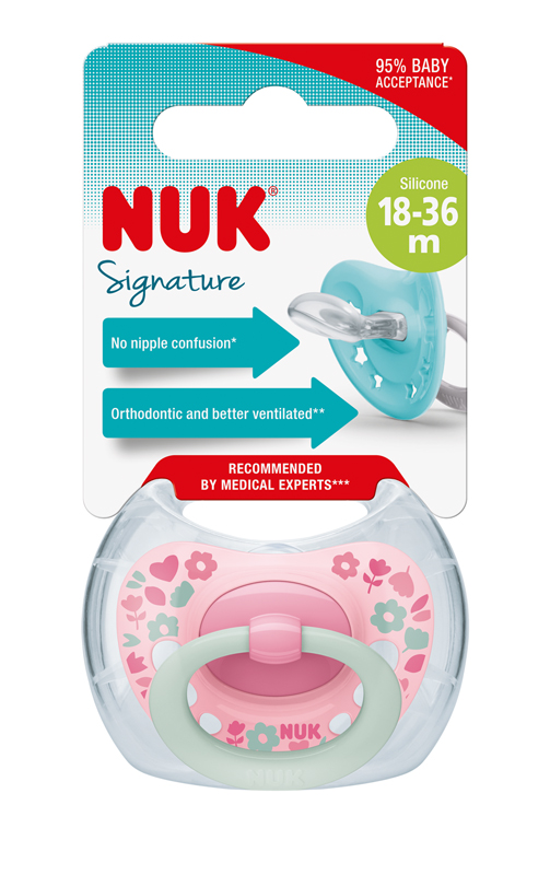 NUK Dudlík Signature 18-36m box sv.růžová