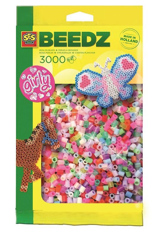 SES Zažehľovacie koráliky dievčenské mix, 3000 ks,  V002145